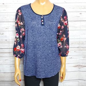 Tutta Bella Maternity Heathered Floral Sleeve Top